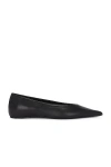 Totême Leather Asymmetric Ballerinas Black In Black