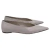 Totême Minimalist Croco-embossed Ballerinas Oyster In White