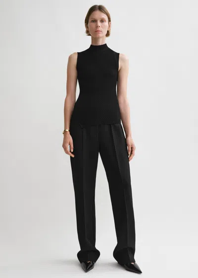Totême Asymmetric Knit Top Black