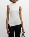 Totême Almaz Asymmetric Ribbed Tank Top In Open White