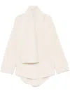 Totême Wool-cashmere Knit Long Scarf Sweater In 白色