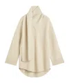 Totême Wool-cashmere Knit Long Scarf Sweater In Nude