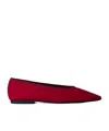Totême The Minimalist Grosgrain-trimmed Suede Ballet Flats In Red