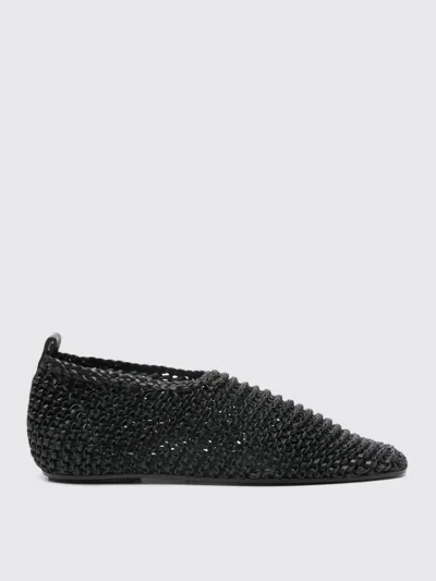 Totême Toteme Woven Leather Ballerina Flat In Black