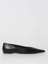 Totême Leather Asymmetric Ballerinas Black In Black