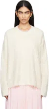 Totême Beige Boxy Silk Knit Sweater In Cream 055