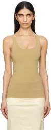 Totême Beige Compact Knit Tank Top In Desert 272