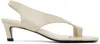 Totême Beige Naplack Leather Thong Heeled Sandals In White
