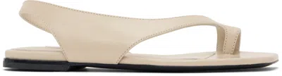 Totême Beige Naplack Leather Thong Sandals