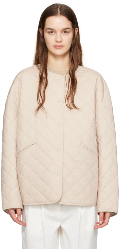 Totême Drop-shoulder Diamond-quilted Jacket In Pebble 127