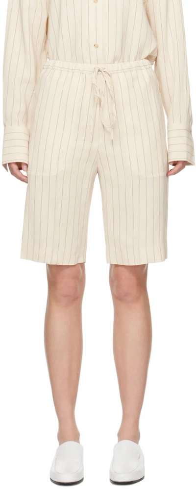 Totême Beige Relaxed Shorts In Cream