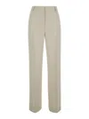 TOTÊME BEIGE RELAXES TAILORED TROUSERS IN WOOL BLEND WOMAN
