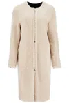 Totême Shearling Coat In Beige