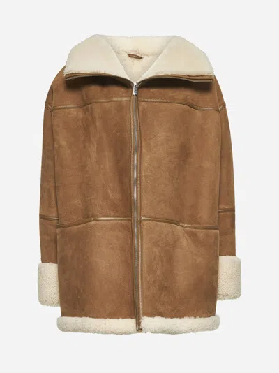 TOTÊME BEIGE SIGNATURE SHEARLING JACKET