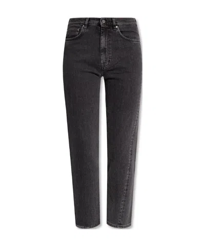 Totême Belt-looped Straight-leg Jeans In Black