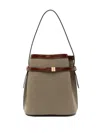 Totême Belted Canvas Bucket Bag Khaki Green In 绿色