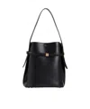 Totême Toteme Leather Belted Bucket Bag In Black
