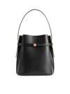 Totême Belted Palmellata Leather Bucket Bag In Black