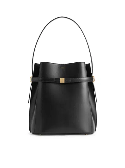 Totême Belted Bucket Bag In Black