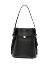 Totême Belted Leather Bucket Bag In Black