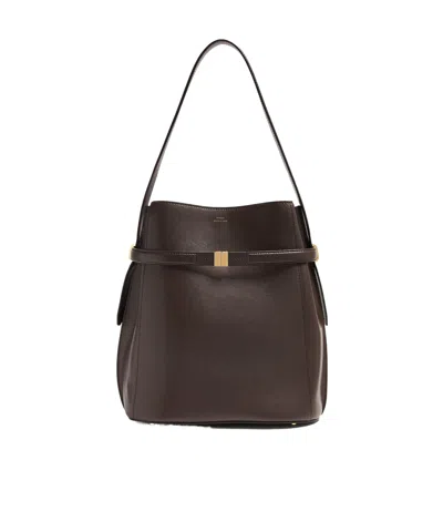 Totême Belted Bucket Bag In Black
