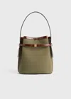 Totême Belted Canvas Bucket Bag Khaki Green In Khaki Green