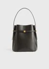 Totême Belted Leather Bucket Bag Bark In Bark