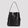 Totême Belted Leather Bucket Bag In Black