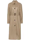 Totême Belted Leather Coat Truffle In Neutrals