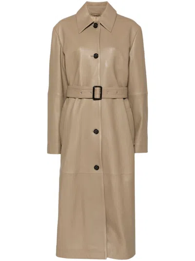 TOTÊME BELTED LEATHER COAT