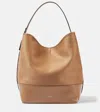 Totême Belted Leather-trimmed Wool Tote Bag In Black