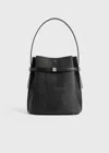 Totême Belted Lizard-embossed Bucket Bag Black In Black
