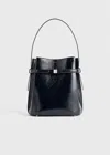 Totême Belted Naplack-leather Bucket Bag Navy In Navy