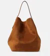 Totême Belted Suede Tote Bag In Brown