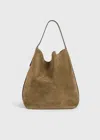Totême Belted Suede Tote Dark Olive