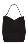 Totême Large Belted Suede Tote Bag In Espresso
