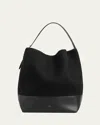 Totême Belted Wool & Leather Tote Bag In Black