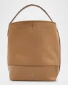 Totême Belted Wool & Leather Tote Bag In Camel