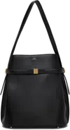 Totême Belted Palmellata Leather Bucket Bag In Black 001