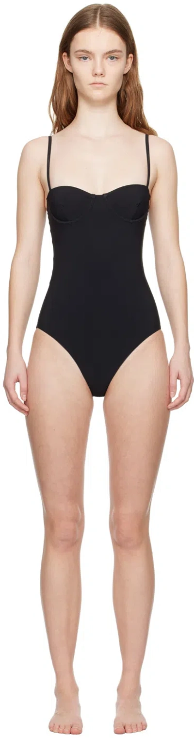 Totême Black Bra One-piece Swimsuit In 200 Black