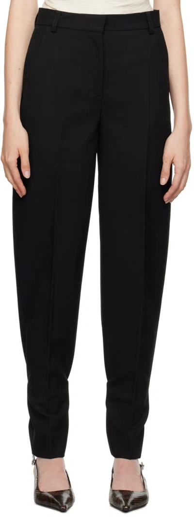 TOTÊME BLACK BUCKLED SLOUCH TROUSERS