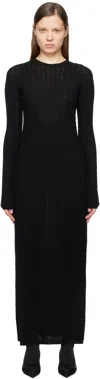 Totême Draped Asymmetric Midi Dress In Black 001