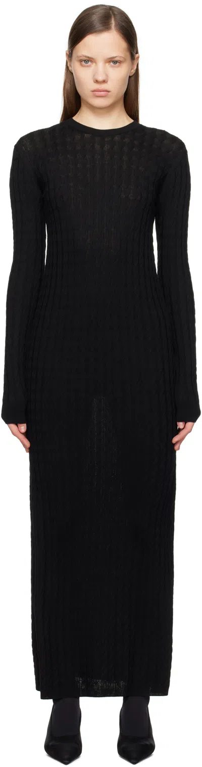 TOTÊME BLACK CABLE KNIT MAXI DRESS