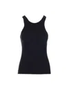 Totême Fine Curved Ribbed Tank Top In Black