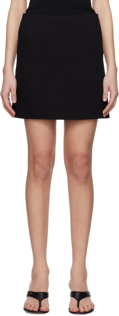 Totême Black Crepe Miniskirt In Black 001