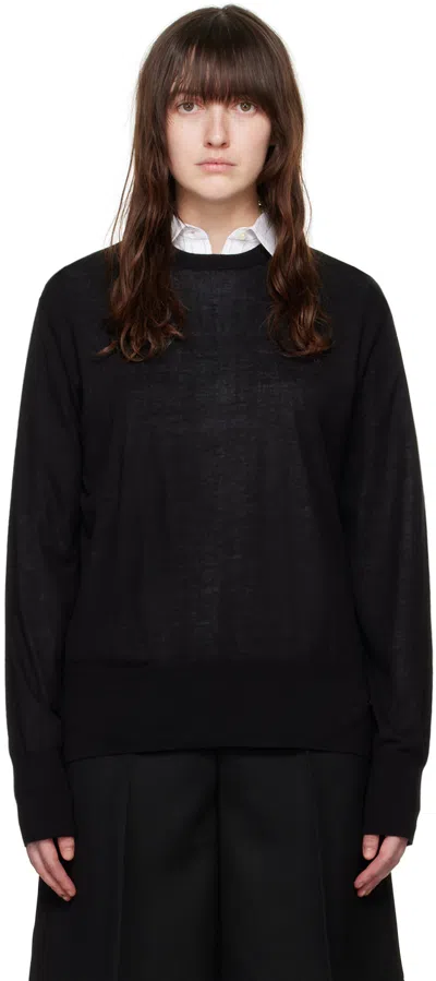 Totême Black Crewneck Sweater In 001 Black