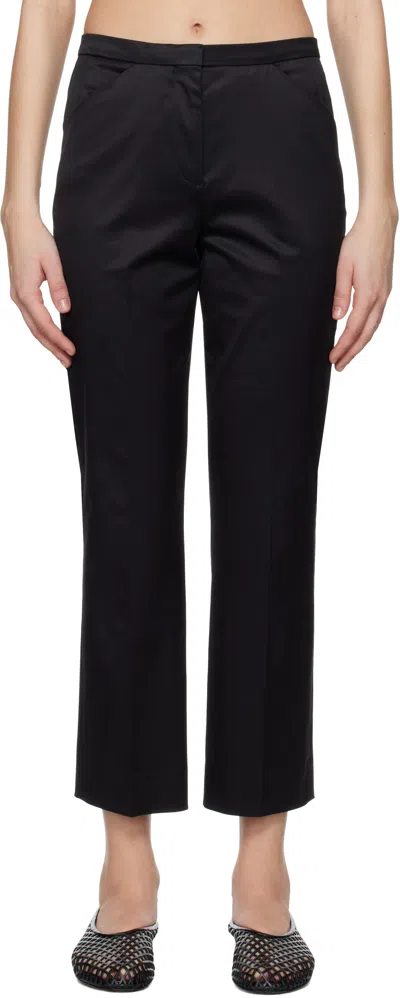 TOTÊME BLACK CROPPED STRAIGHT TROUSERS