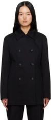 Totême Black Double-breasted Jacket In 200 Black
