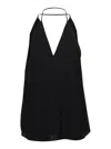 Totême Double-halter Plunging Silk Top In Black