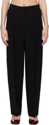 Totême Black Double-pleat Straight Trousers In Black 001